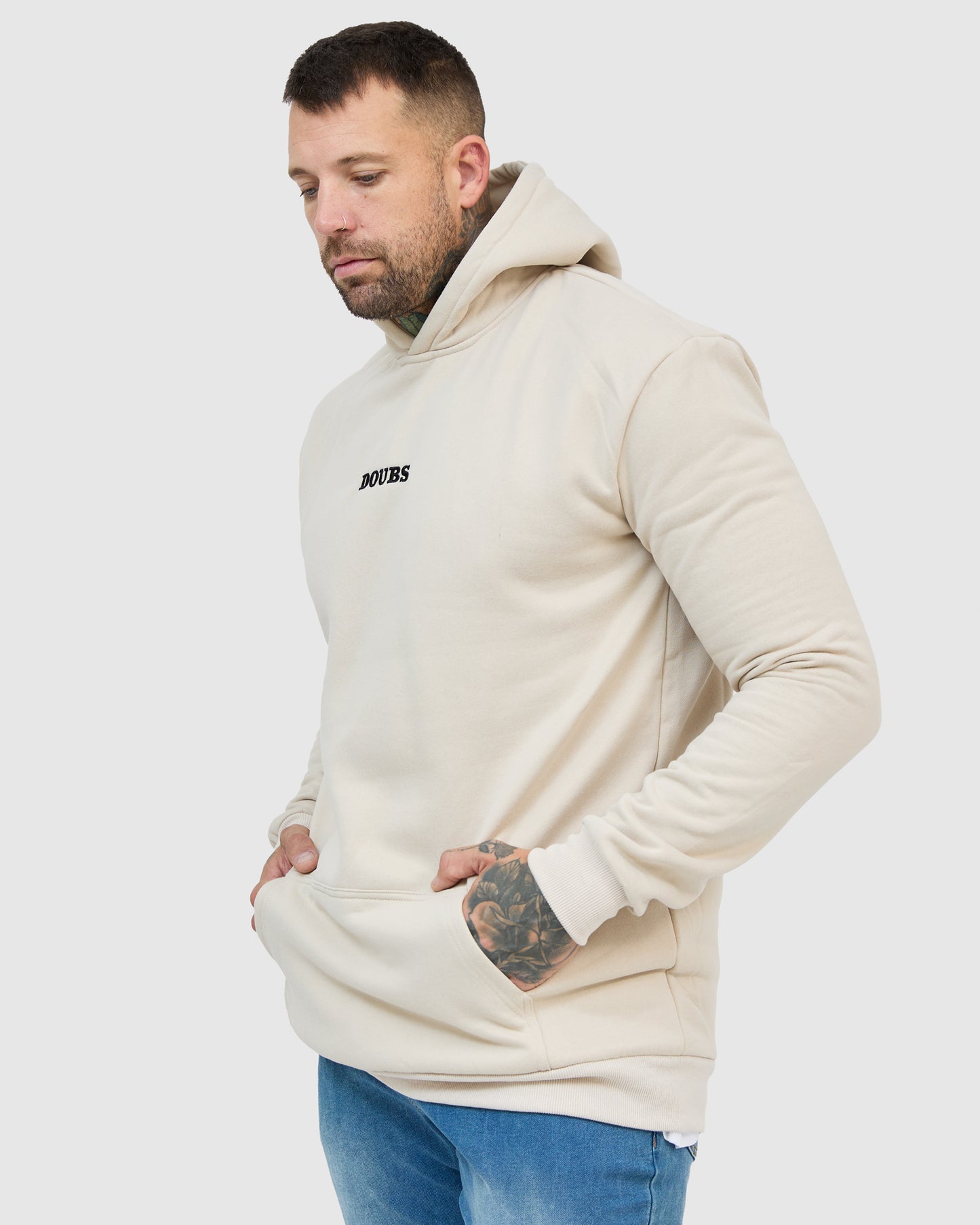 Davey Hoodie - Bone with Doubs logo