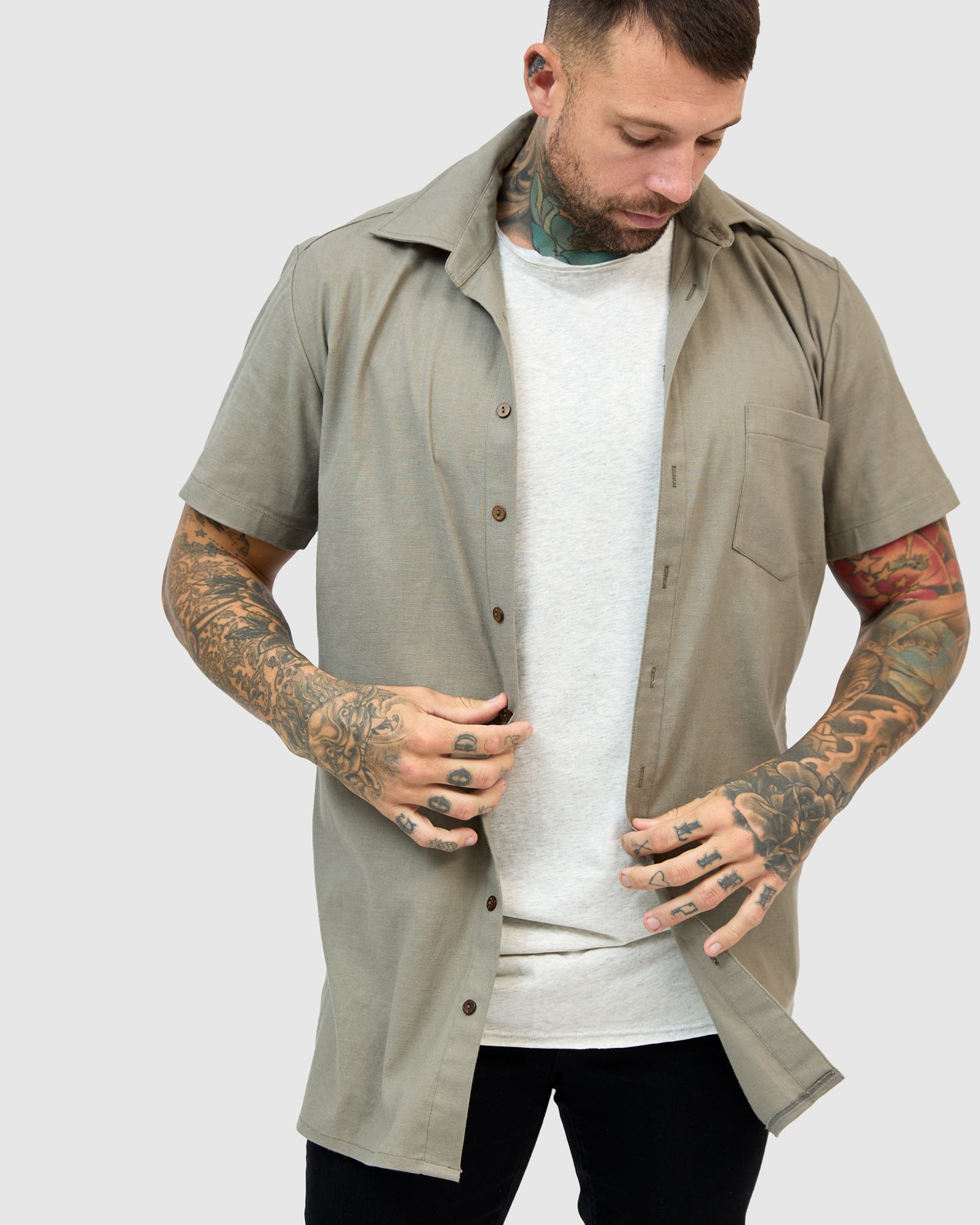 East Linen Shirt - Olive