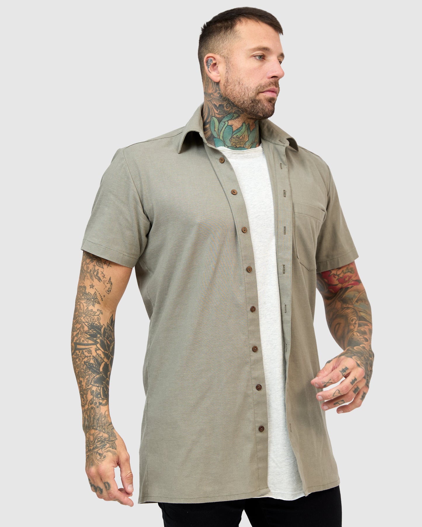East Linen Shirt - Olive