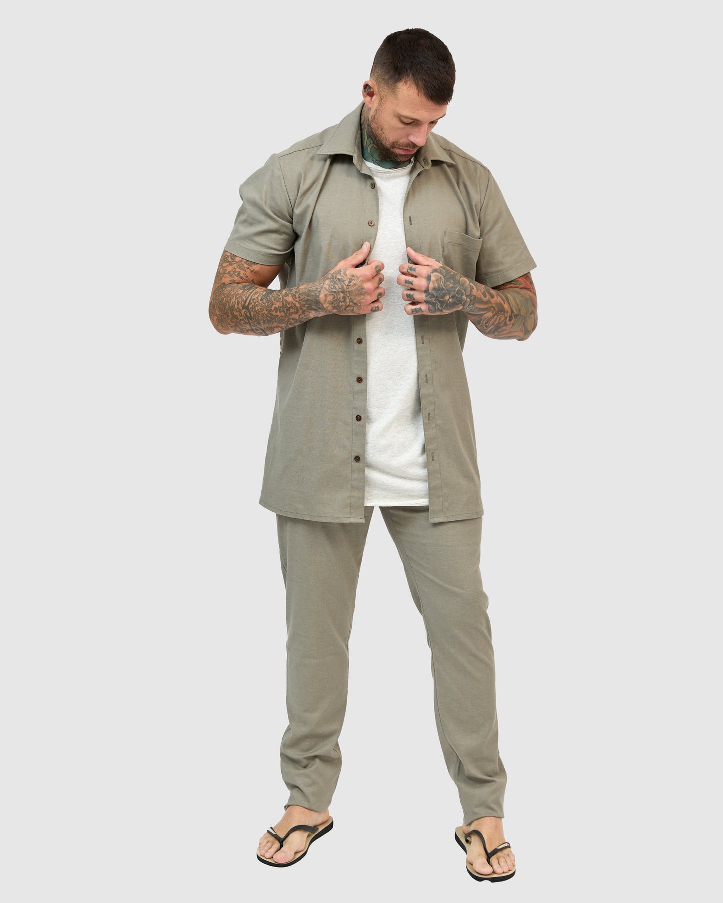 East Linen Shirt - Olive