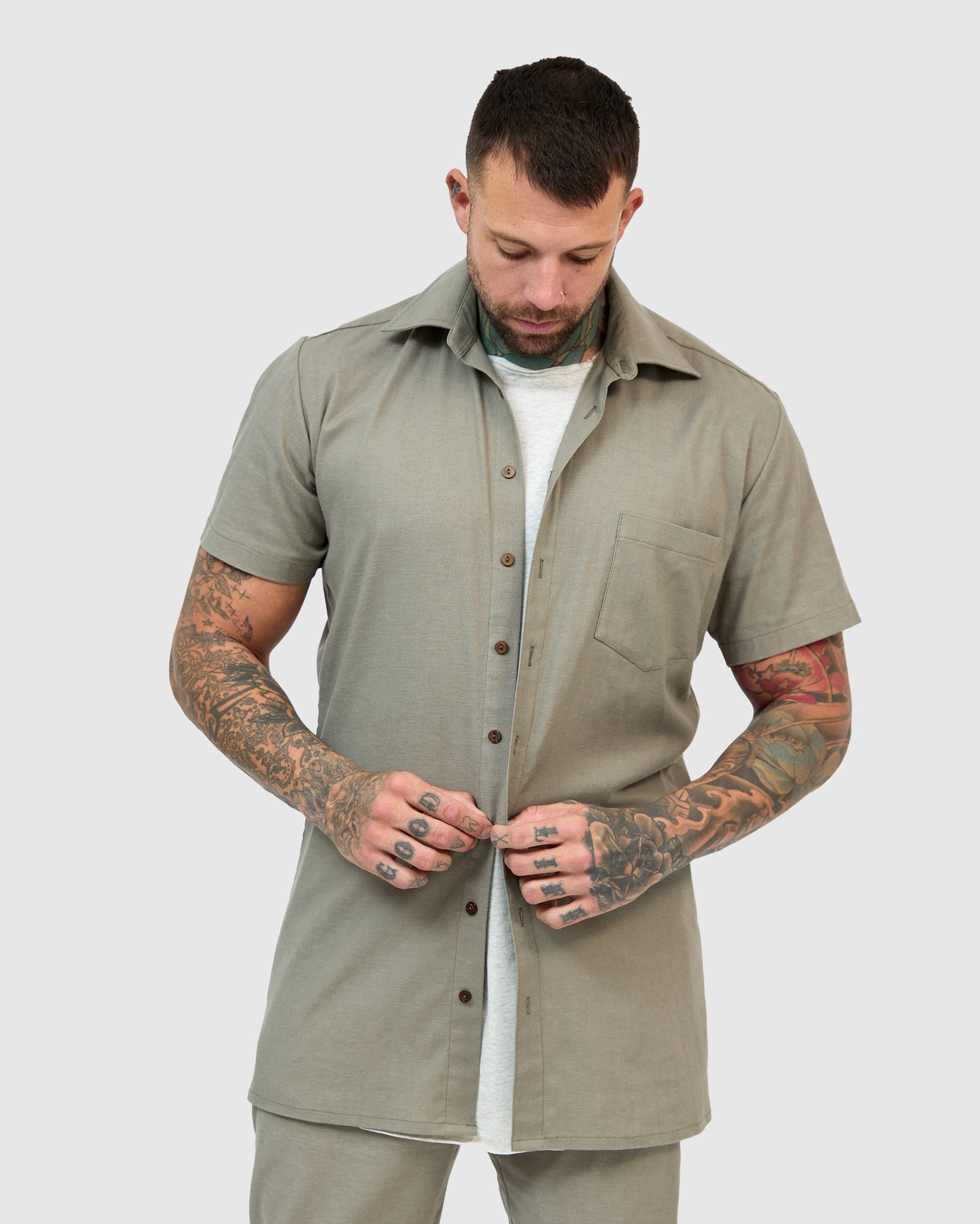 East Linen Shirt - Olive