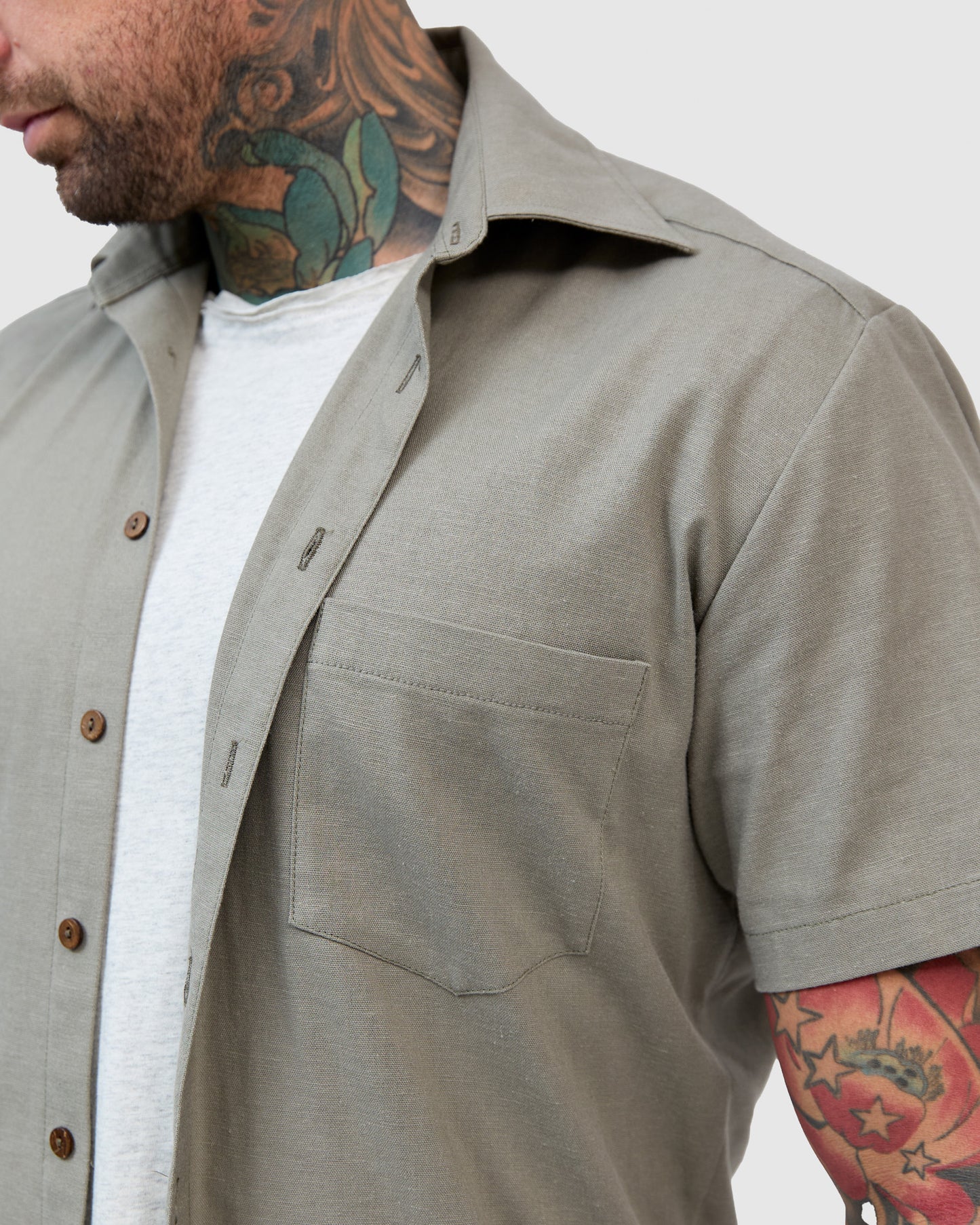 East Linen Shirt - Olive