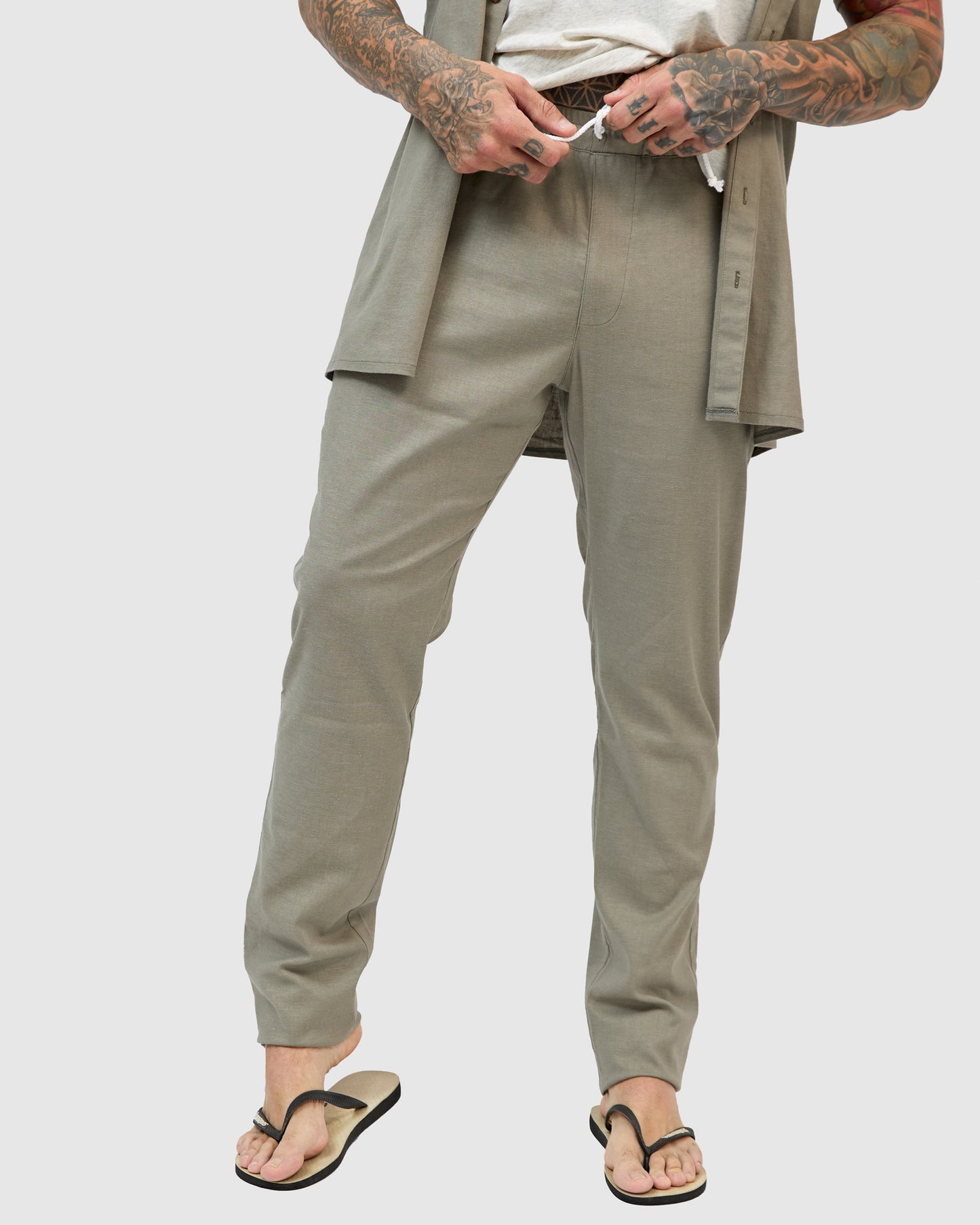 East Linen Pants - Olive