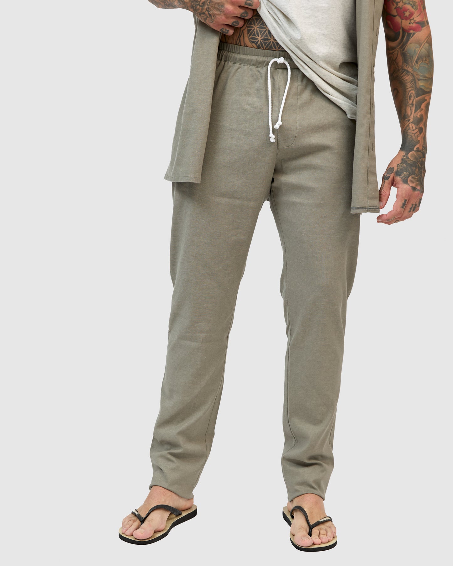 East Linen Pants - Olive