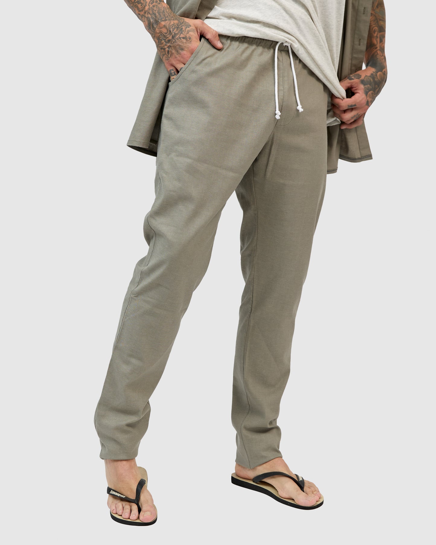 East Linen Pants - Olive