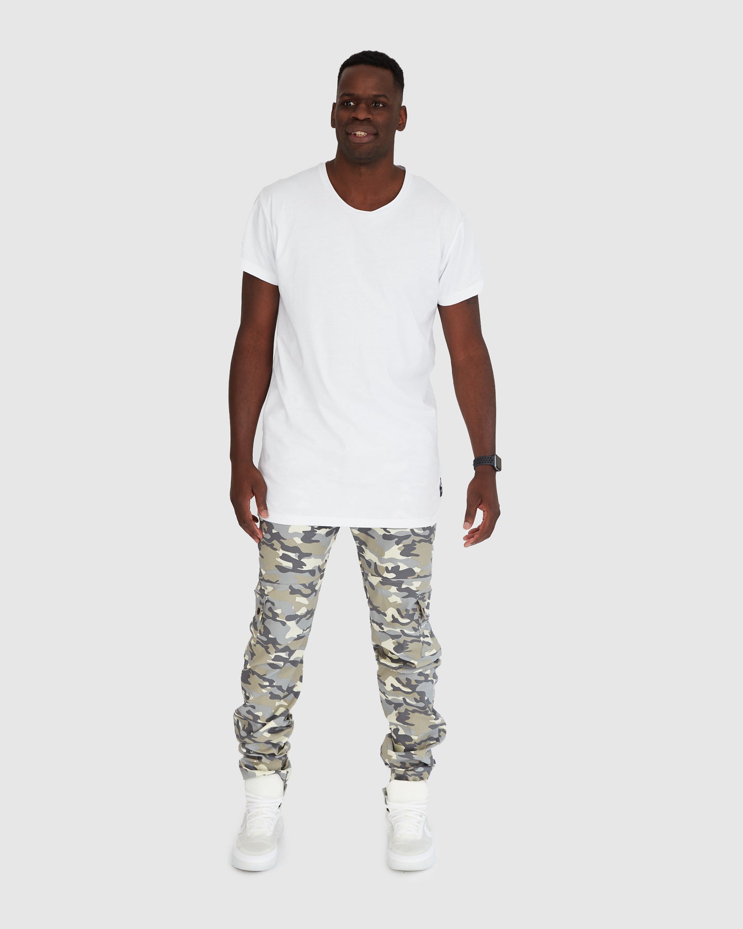 Camo Cargo Joggers- Grey