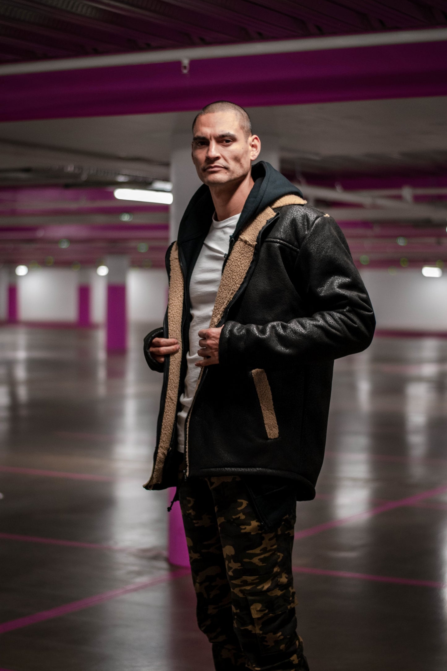 The Aviator Jacket - Black w Sherpa Wool
