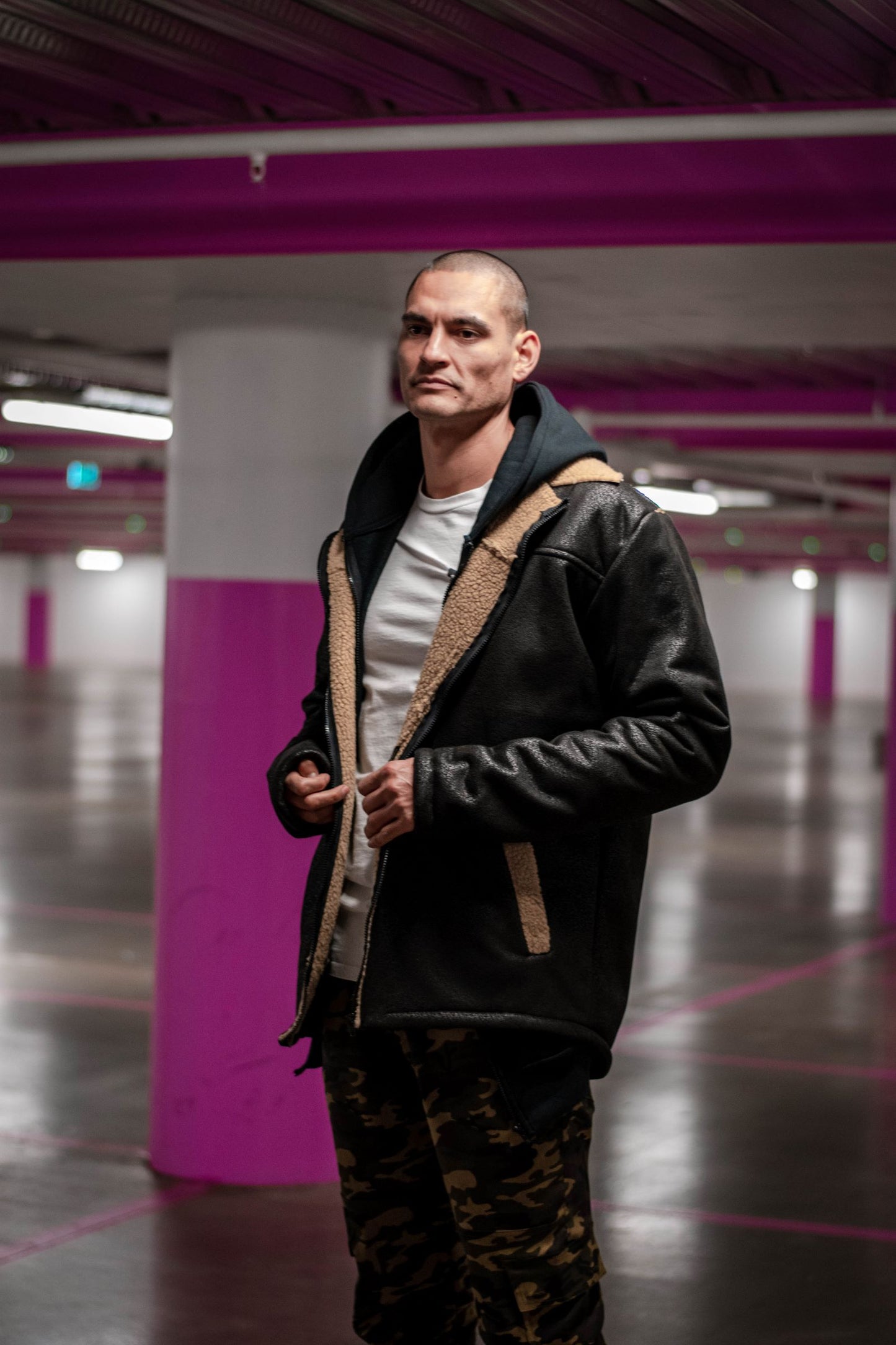 The Aviator Jacket - Black w Sherpa Wool