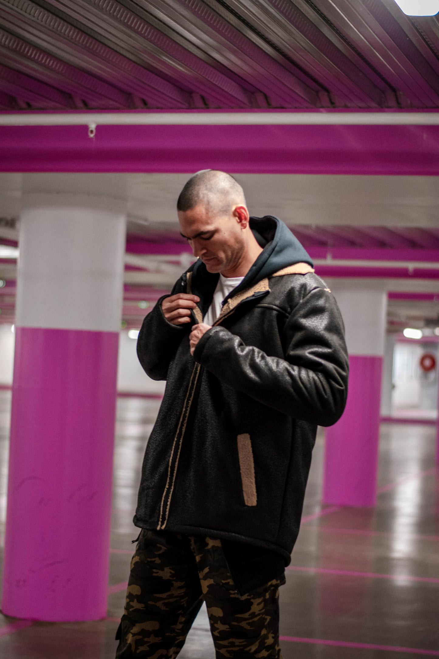 The Aviator Jacket - Black w Sherpa Wool