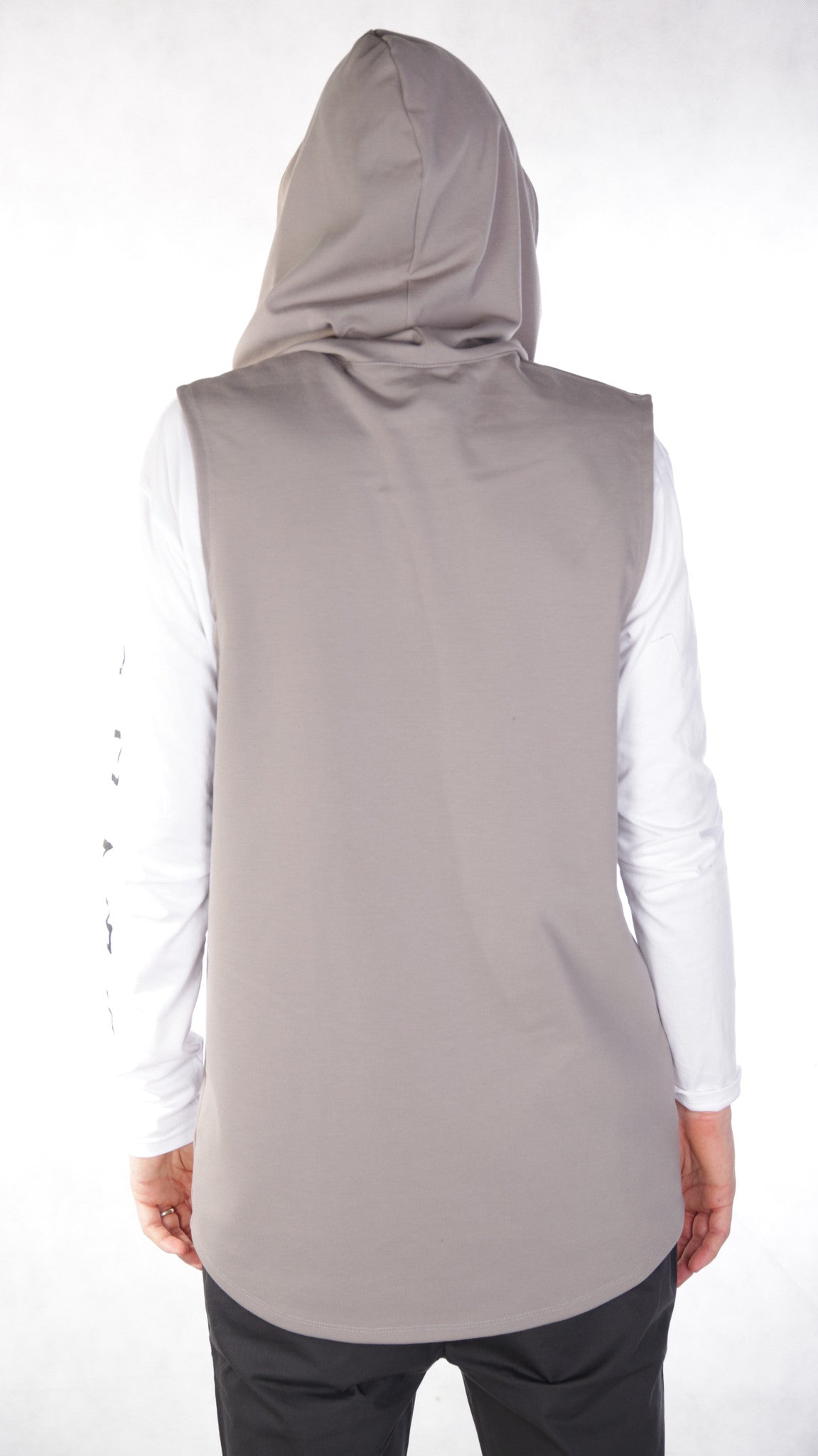 Riley Sleeveless Hoodie - Taupe