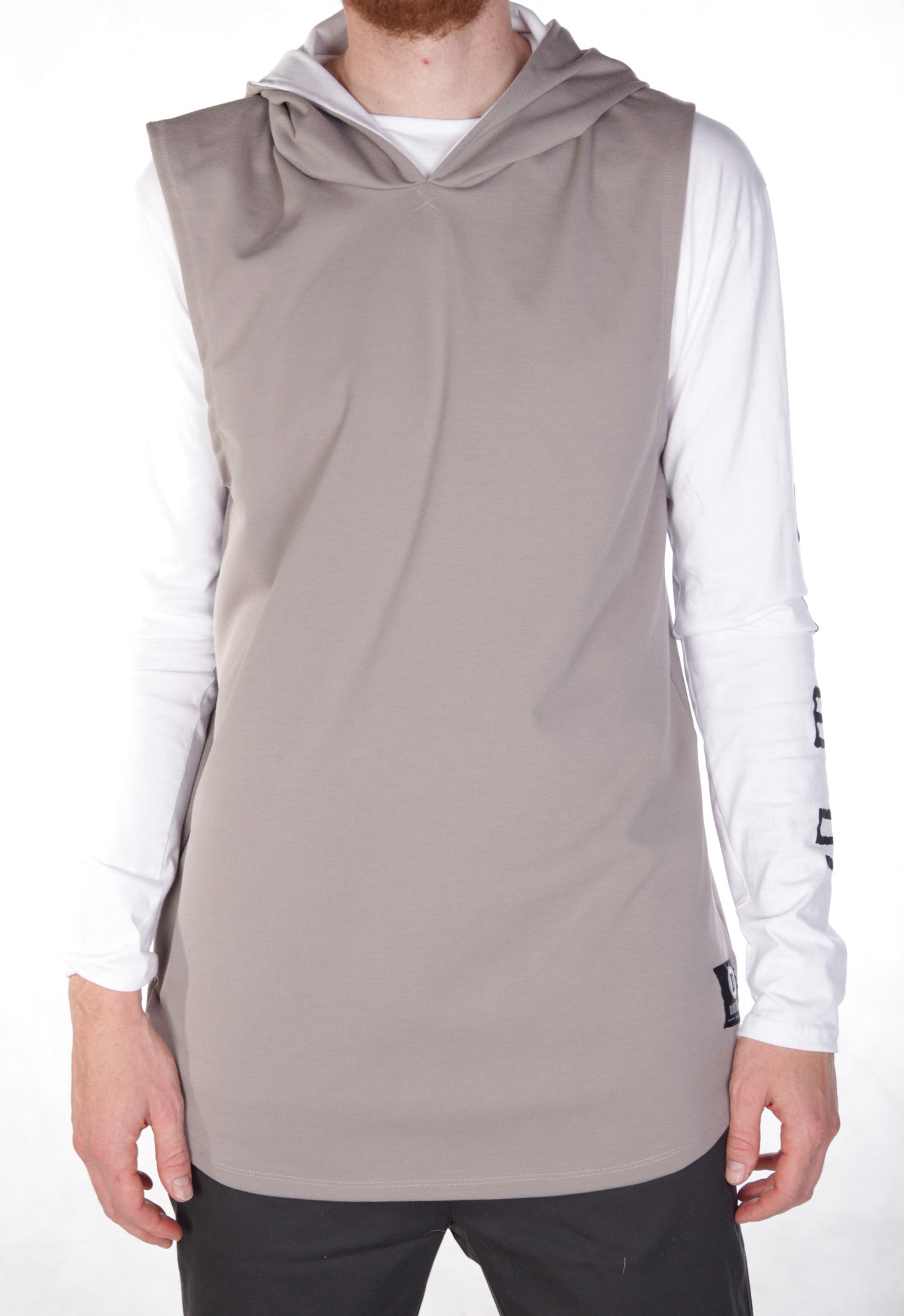 Riley Sleeveless Hoodie - Taupe
