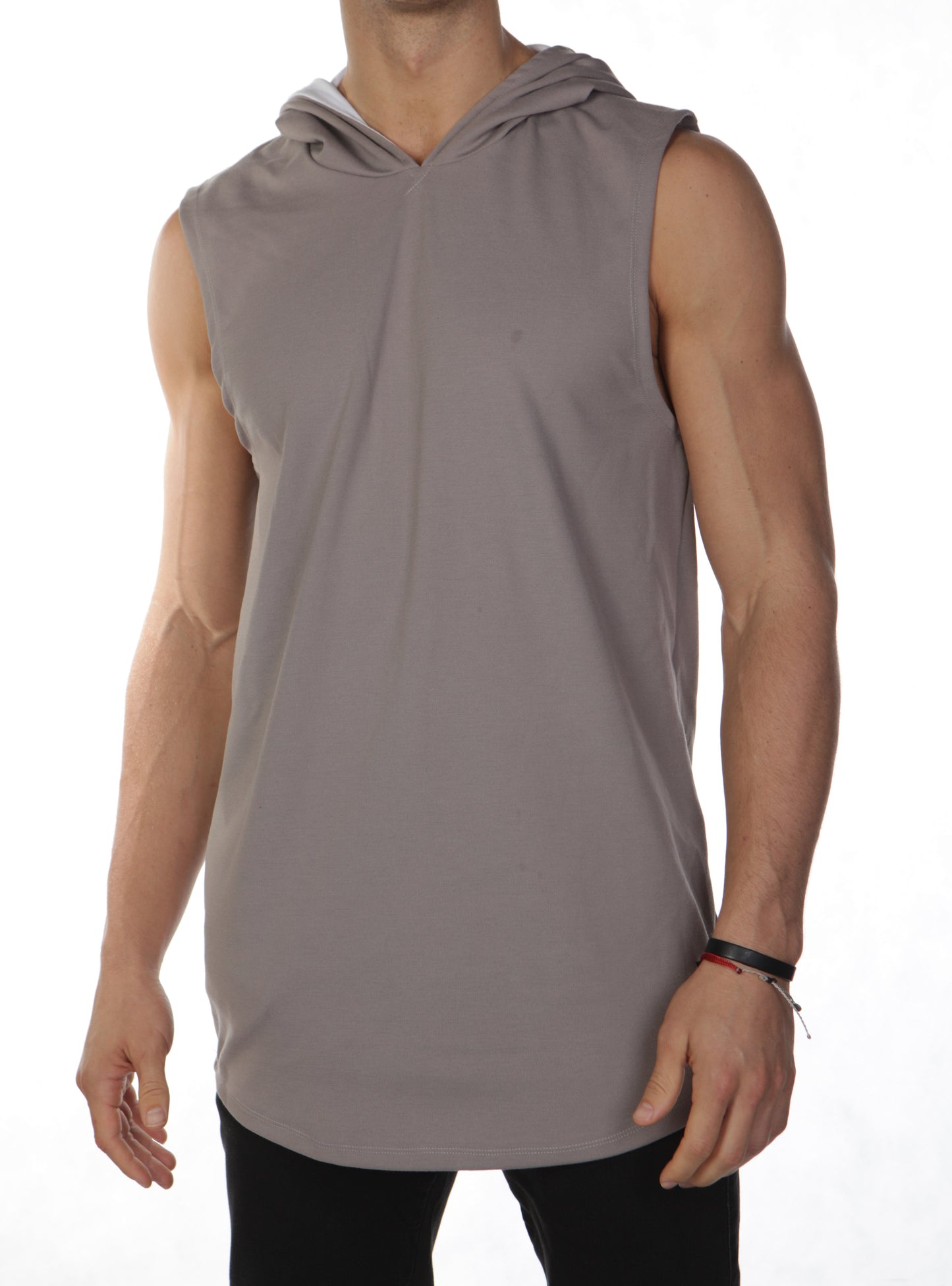 Riley Sleeveless Hoodie - Taupe