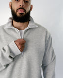 Quarter Zip Sweat - Grey Marle