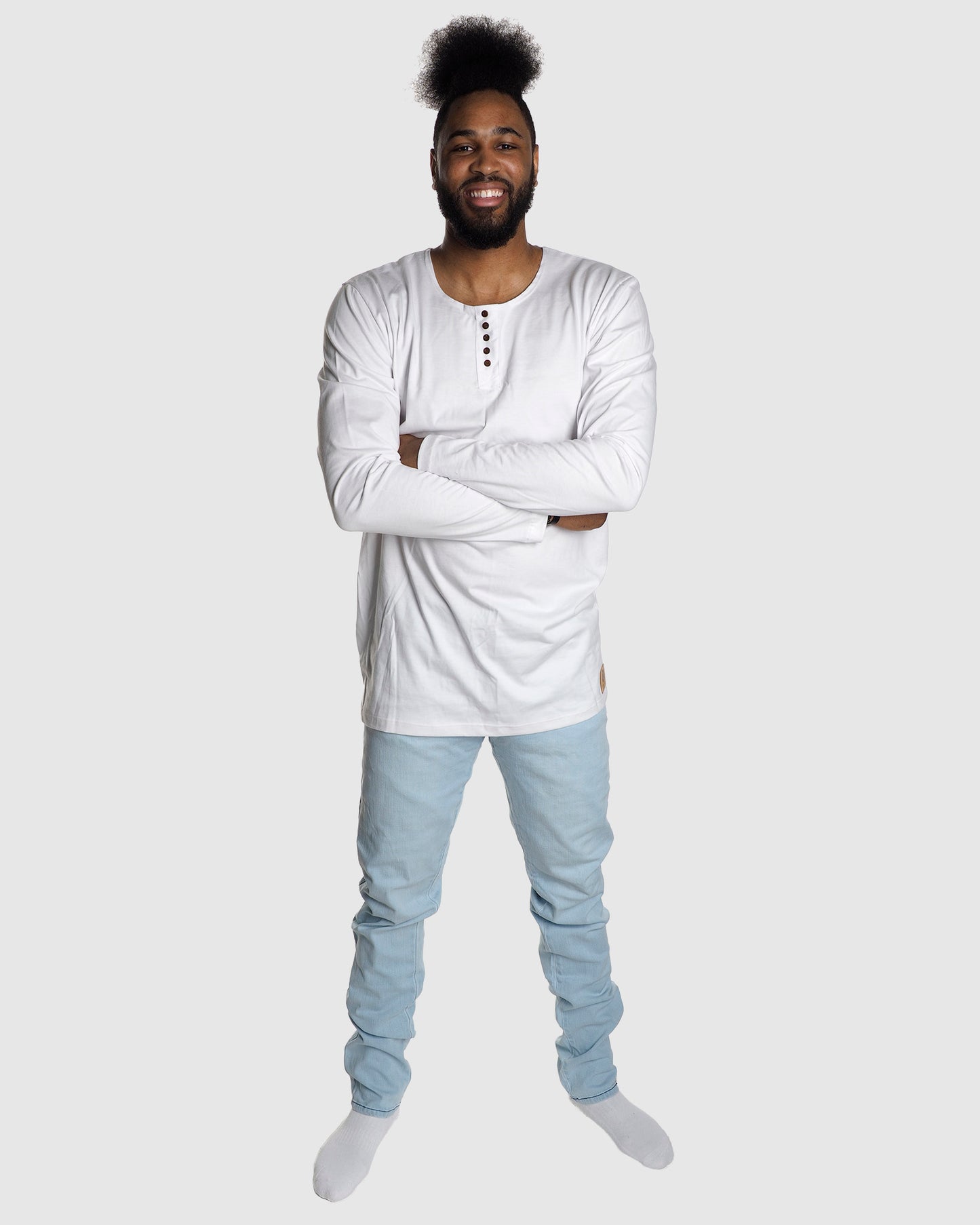 Jas Henley - White Cotton
