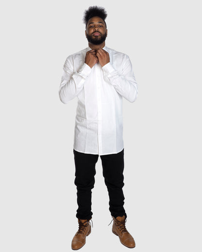 Button Down - Long Sleeve Shirt - White