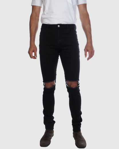 JJ Stretch Jeans - Distressed Black