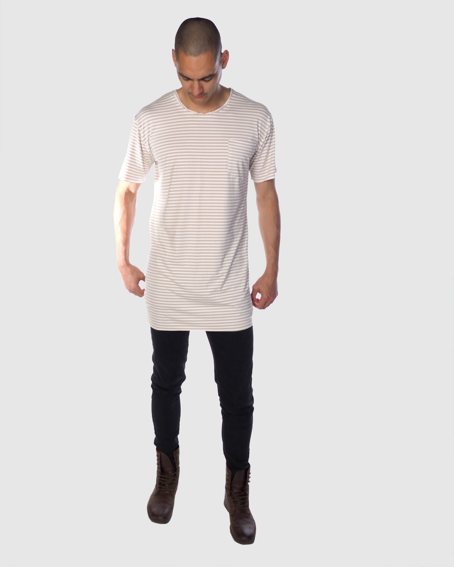 Luxe Stripe Tee - Beige