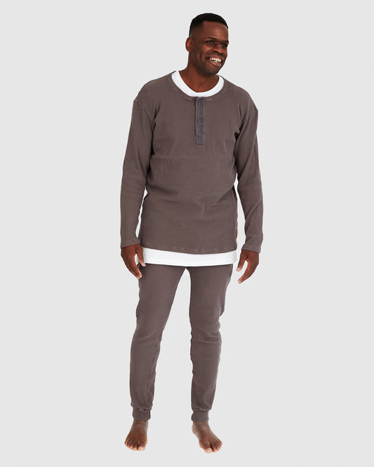 Luxe Long Johns - Waffle Taupe/Donkey