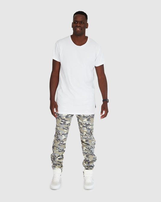 Camo  Cargo Joggers- Grey