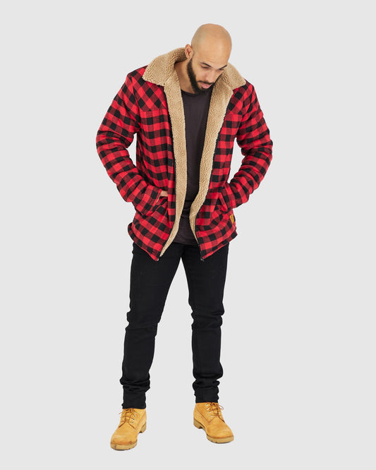 Timber Flannelette  - Red/Black Check