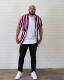 Charlie Button Down - Wine Stripe