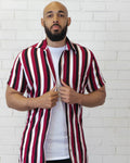 Charlie Button Down - Wine Stripe