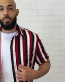 Charlie Button Down - Wine Stripe