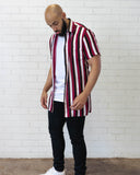 Charlie Button Down - Wine Stripe