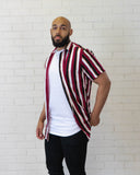 Charlie Button Down - Wine Stripe