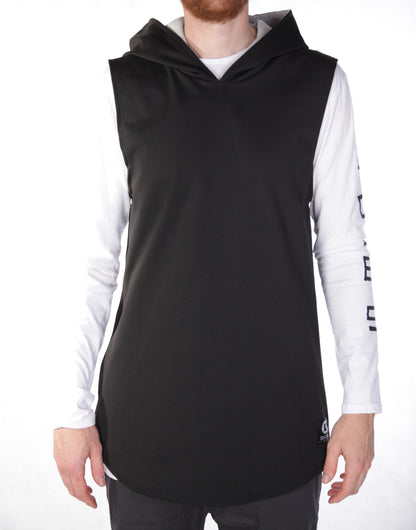 Riley Sleeveless Hoodie - Black