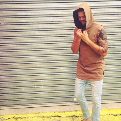 Riley Sleeveless Hoodie - Camel