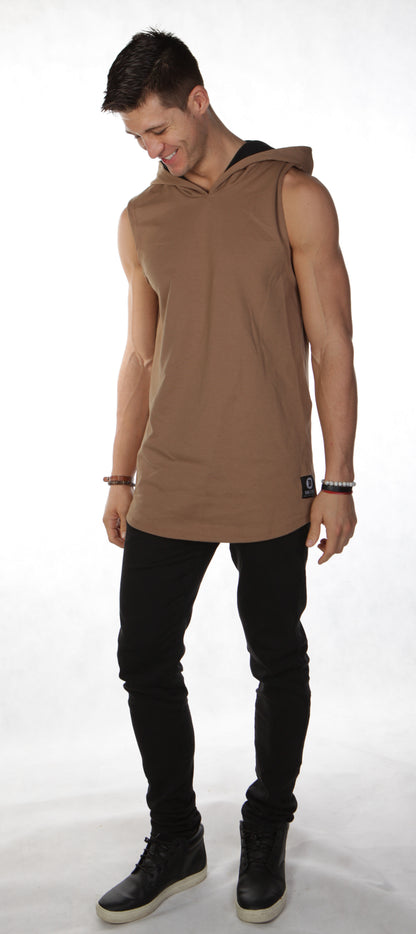 Riley Sleeveless Hoodie - Camel
