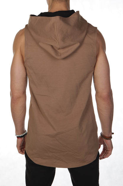 Riley Sleeveless Hoodie - Camel