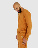 Loungewear Lounge Set - Mustard Brown Top and Pants