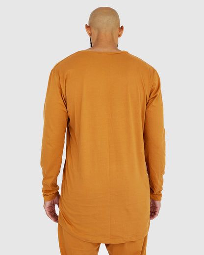 Loungewear Lounge Set - Mustard Brown Top and Pants
