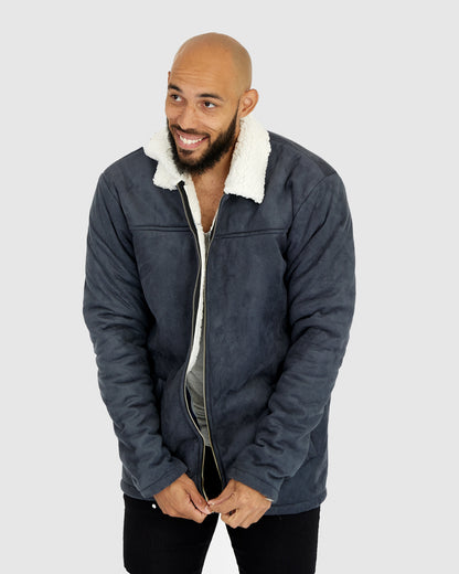 Jai Suede Jacket - CharBlue