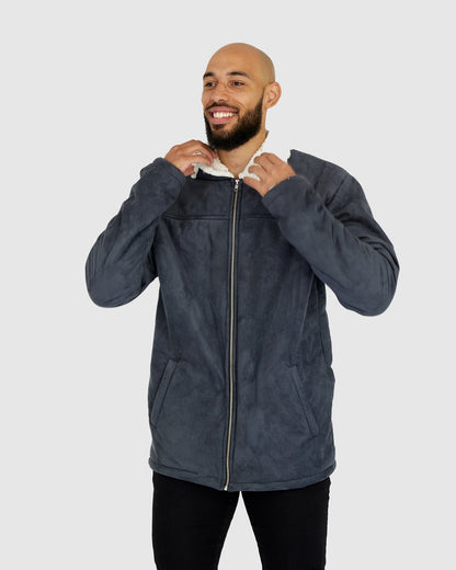 Jai Suede Jacket - CharBlue