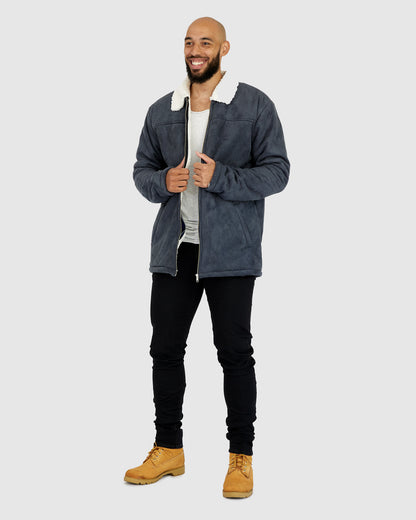 Jai Suede Jacket - CharBlue